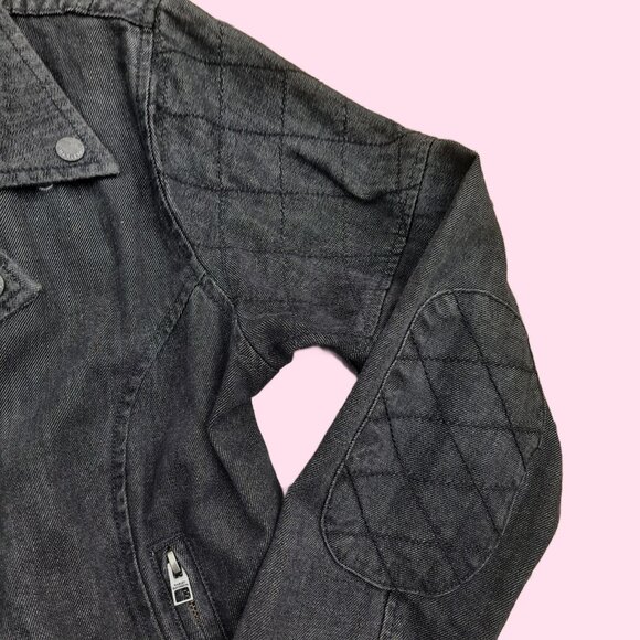 Harley Davidson Denim Moto Jacket Womens XL Dark Gray Slim Fitted Full Zip - Picture 3 of 10